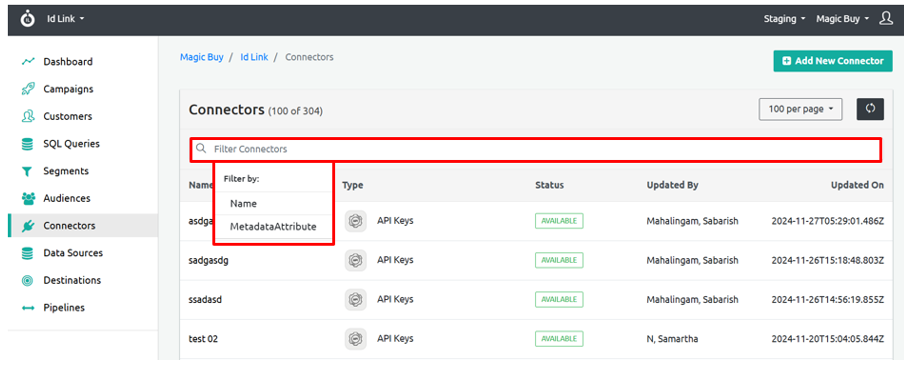 Connector Nmae Attributes